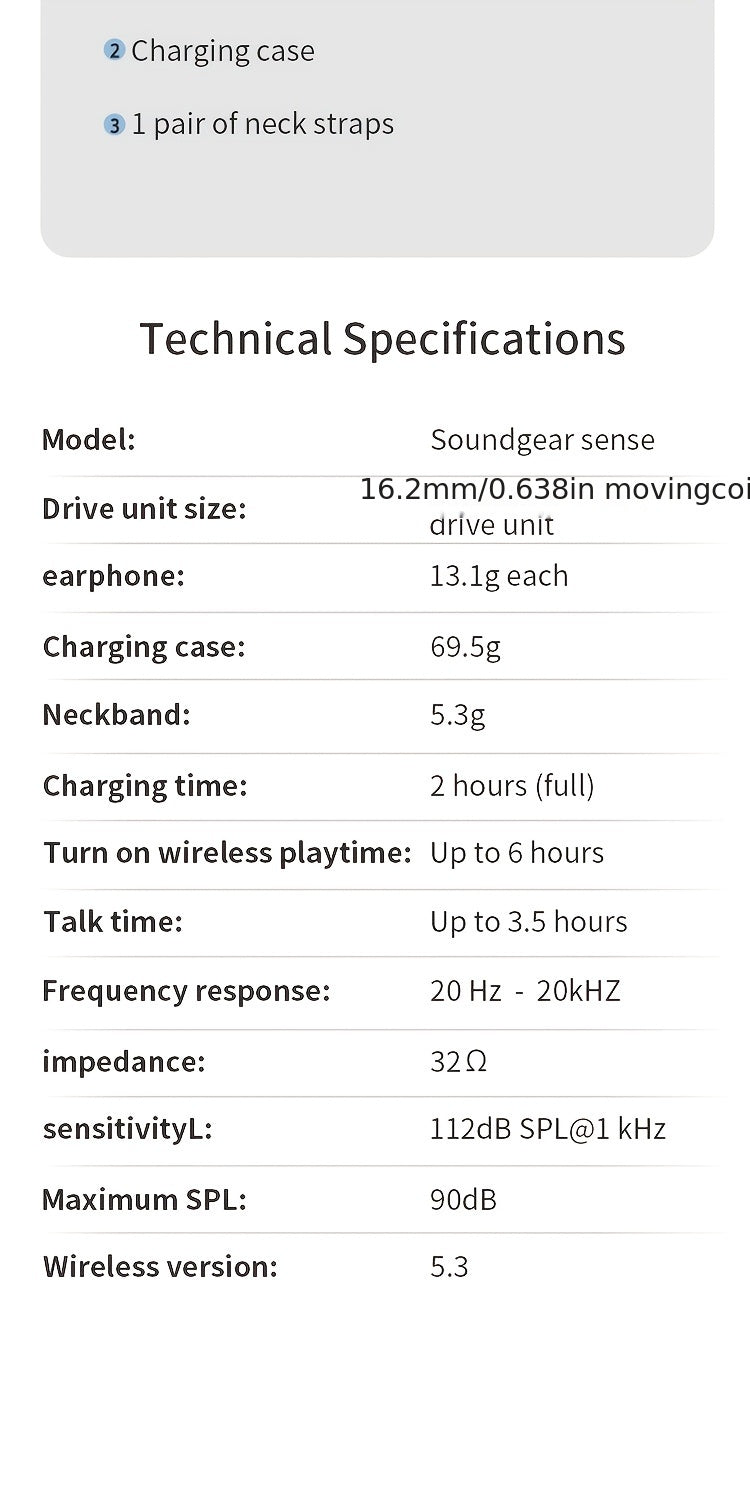2024 New JBL Soundgear sense Open Wireless Earphones Bone Conduction Sports Running Headphones, Wireless Earbuds, HIFI Sound Quality, HD Calling, 1200mAh Rechargeable Battery, Wireless Connectivity
