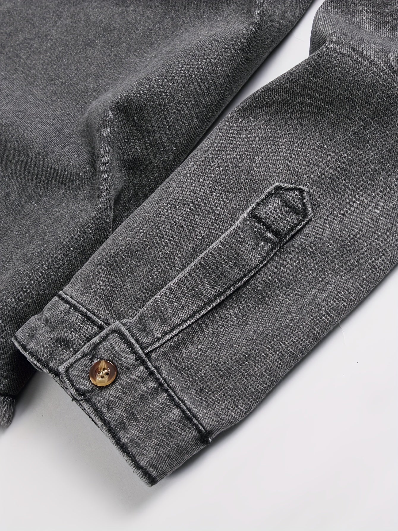 Men's Trendy Ripped Design Casual Button Up Long Sleeve Denim Shirt, Men's Clothes For Spring Summer Autumn, Tops For Men