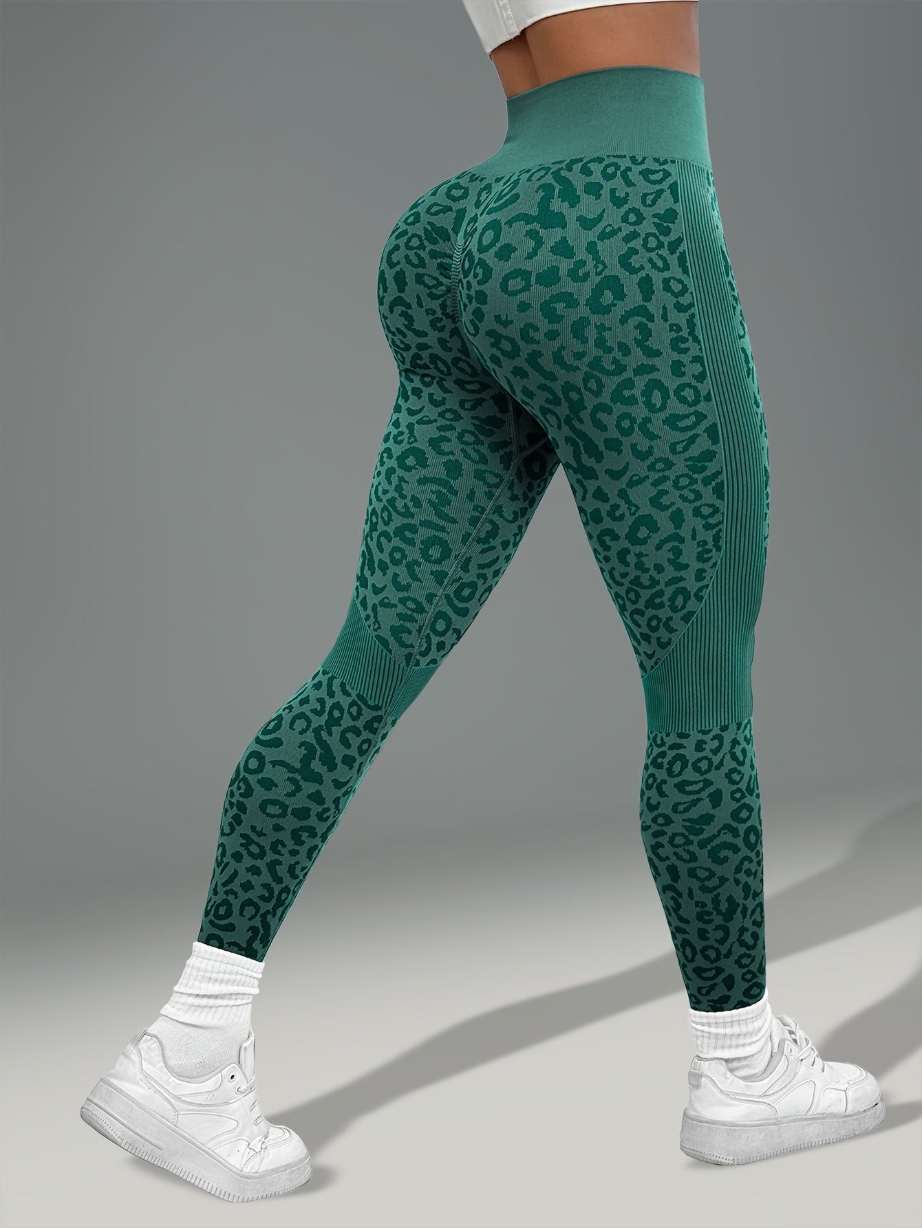 Women'S Leopard Print Yoga Pants - Non-Slip Workout Leggings with Elastic Waistband, Stretchy & Breathable Gym Pants for Yoga, Running, Casual Attire - All-Season Fitness Leggings in Pink & Leopard Print - Non-Slip Grip Activ