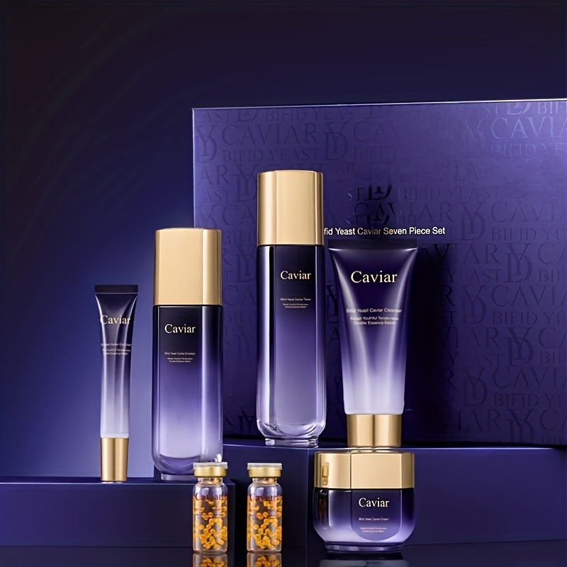 Bifida Yeast Caviar Facial Skin Care Set, Hydrating, Aging Resisting And Firming Skin Care Set, Deep Moisturizing, Fade Fine Lines And Wrinkles Gifts