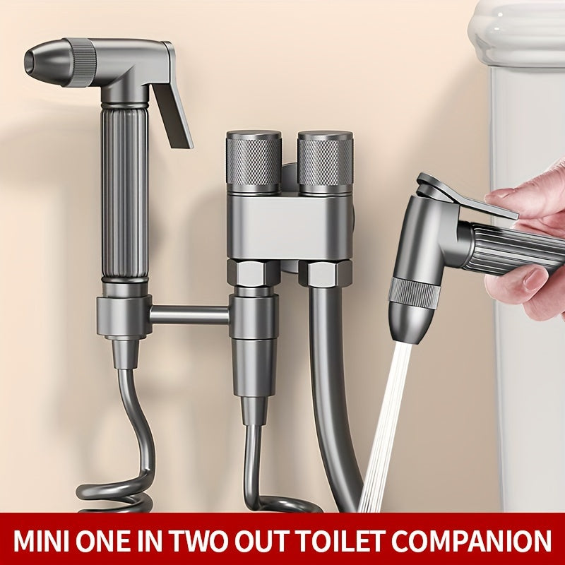 1pc Stainless Steel Handheld Bidet Sprayer - Powerful, Non-Electric Bathroom Cleaning Nozzle with Extendable Hose for Toilet Flushing & Personal Hygiene