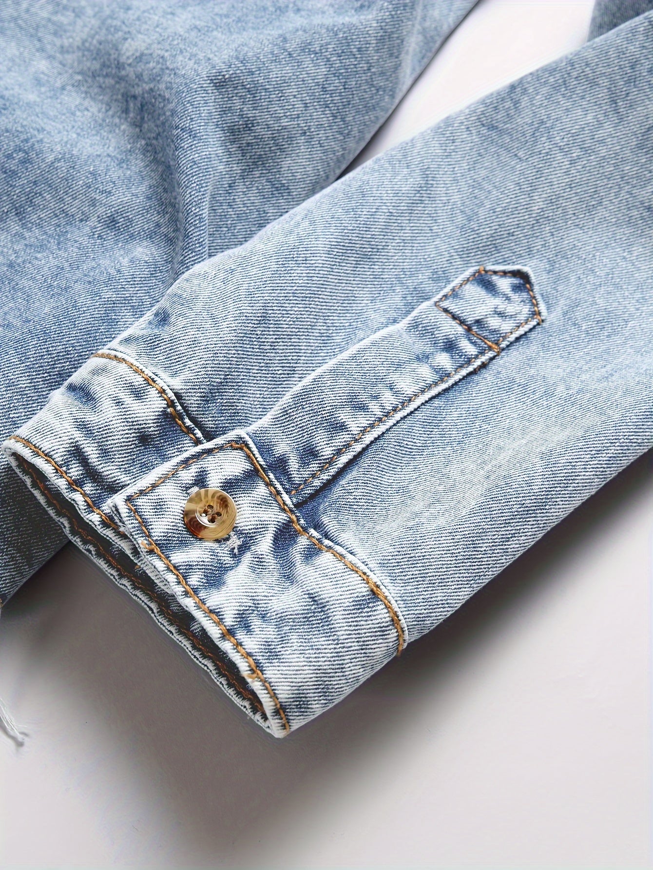 Men's Trendy Ripped Design Casual Button Up Long Sleeve Denim Shirt, Men's Clothes For Spring Summer Autumn, Tops For Men