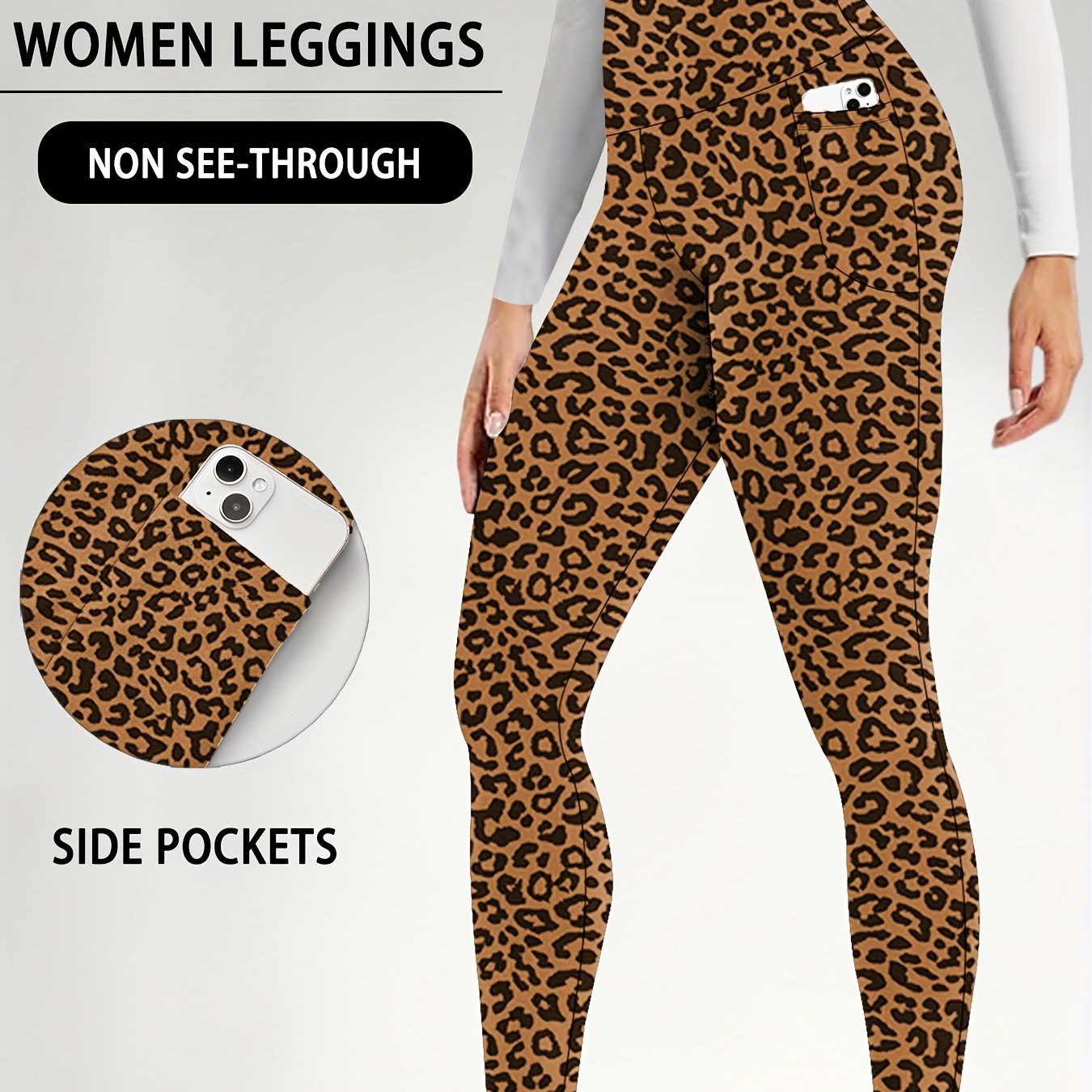 Women's High Waisted Super Soft Yoga Leggings with Pockets - Tummy Control, Stretchy Workout & Running Pants, Light Pink, Machine Washable, All-Season Comfort