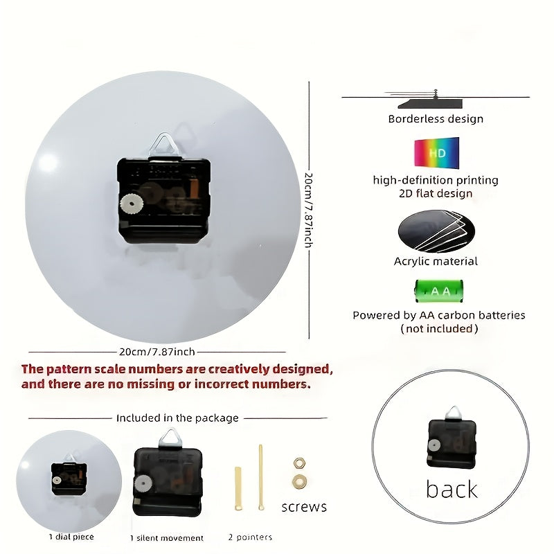 1pc Silent Non-Ticking Wall Clock - Modern Coffee Shop Decor with Espresso Machine Design, Battery-Powered (AA Not Included) - Acrylic Round Clock for Living Room, Kitchen, Cafe - Easy-to-Read Black Hands & Brown Face - Perfe