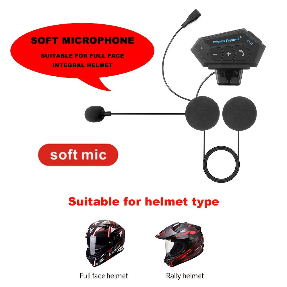 Motorcycle Wireless Helmet Headset Hands-free Call Kit Stereo Anti-interference Music Player Speaker