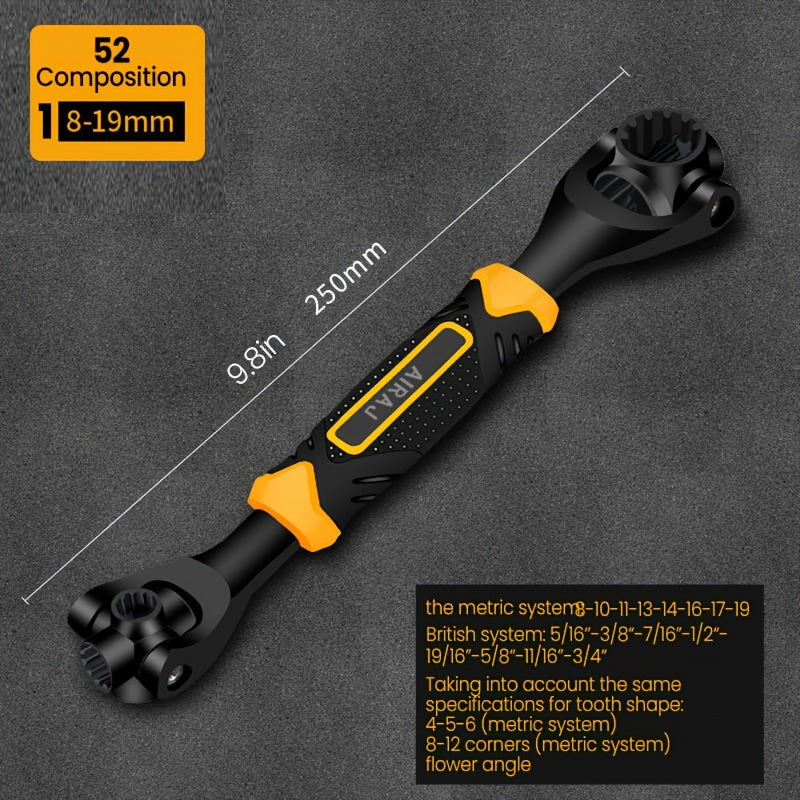 8/52 In 1 Wrench Anti Slip Rubber Handle Chromium Vanadium Steel Durable Multi Functional Manual Tools