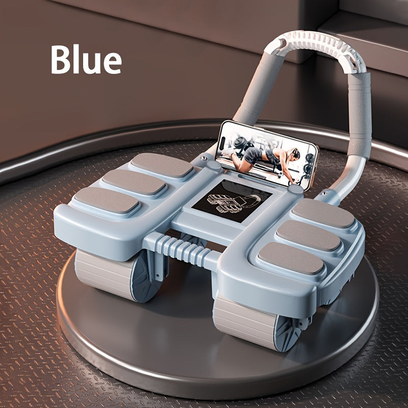 Lingpeng Smart Ab Roller com Rebote Automático - Aparelho de Treino de Força Abdominal com 4 Rodas e Apoio para Cotovelos, Material Durável em PP/TPE, Ideal para Exercícios em Casa, Lingpeng