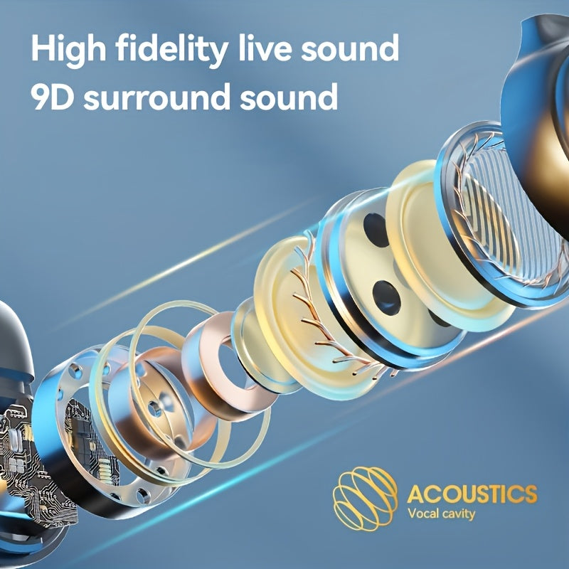 GENAI M47 Earbud Headphones - Compact, Wireless, Active Noise Cancelling, USB-C Charging, Long Endurance, Easy to Carry, Ideal for Sports and Games, Sports Headphones|Sleek Design|Wireless Earbud