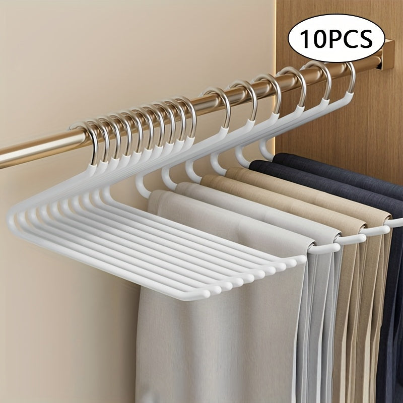 10pcs Space-saving Goose Z-shaped Pants Hanger Durable Metal Material Multi-functional Pant Storage Household Supplies, Clothing Store Pants Display Clothes Rack