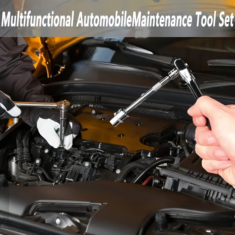150/46pcs Auto Mechanical Repair Tool Set, Multifunctional with Socket, Wrench and Ratchet Set, Durable Metal Structure Tool Box with Storage Box, No Electricity Required