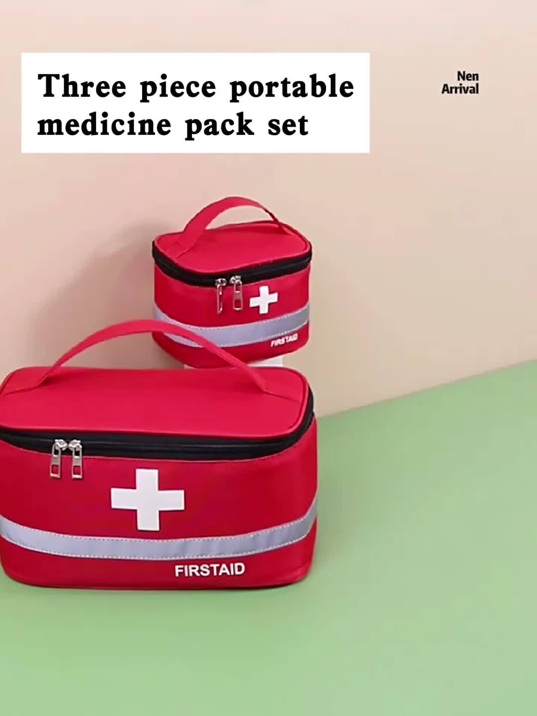 1pc Red First Aid Kit with White Cross Design - Durable Fabric, Portable Medical Bag for Travel, Outdoor, and Home Use - Includes Zipper Closure and Multiple Compartments, Outdoor Essentials|Compartmentalized Bag|Durable Fabr