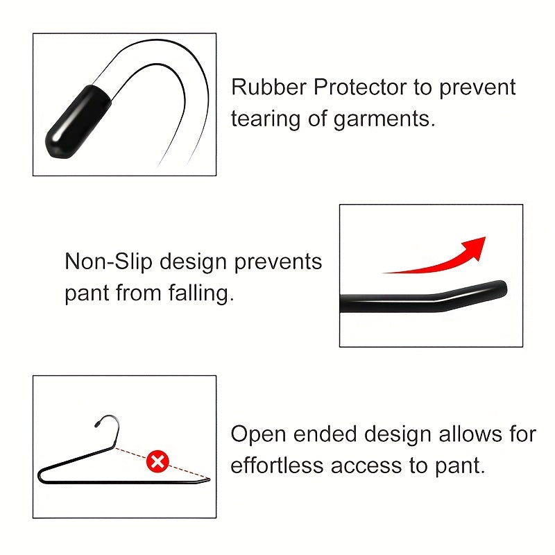 10pcs Space-saving Goose Z-shaped Pants Hanger Durable Metal Material Multi-functional Pant Storage Household Supplies, Clothing Store Pants Display Clothes Rack