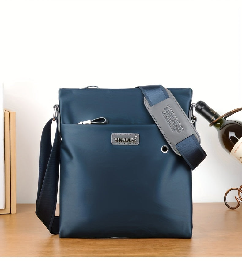 TMOOS Men'S Oxford Fabric Crossbody - Navy & Adjustable Strap, Golden-Tone Hardware, Zipper Closure, Lining, Casual Business Backpack for Everyday Use