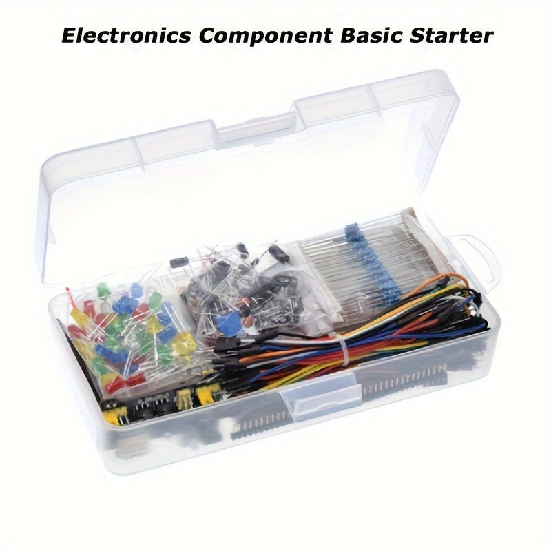 1 Set Electronics Component rotary switch Fun Kit W /Power Supply Module, Jumper Wire, 830 Tie-Points Breadboard, Precision Potentiometer, Resistor Compatible with Arduino, Raspberry Pi