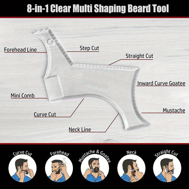1pc Beard Ruler, Beard Styling Tool, Beard Styling Comb, Beard Template Styling Comb Father's Day Gift