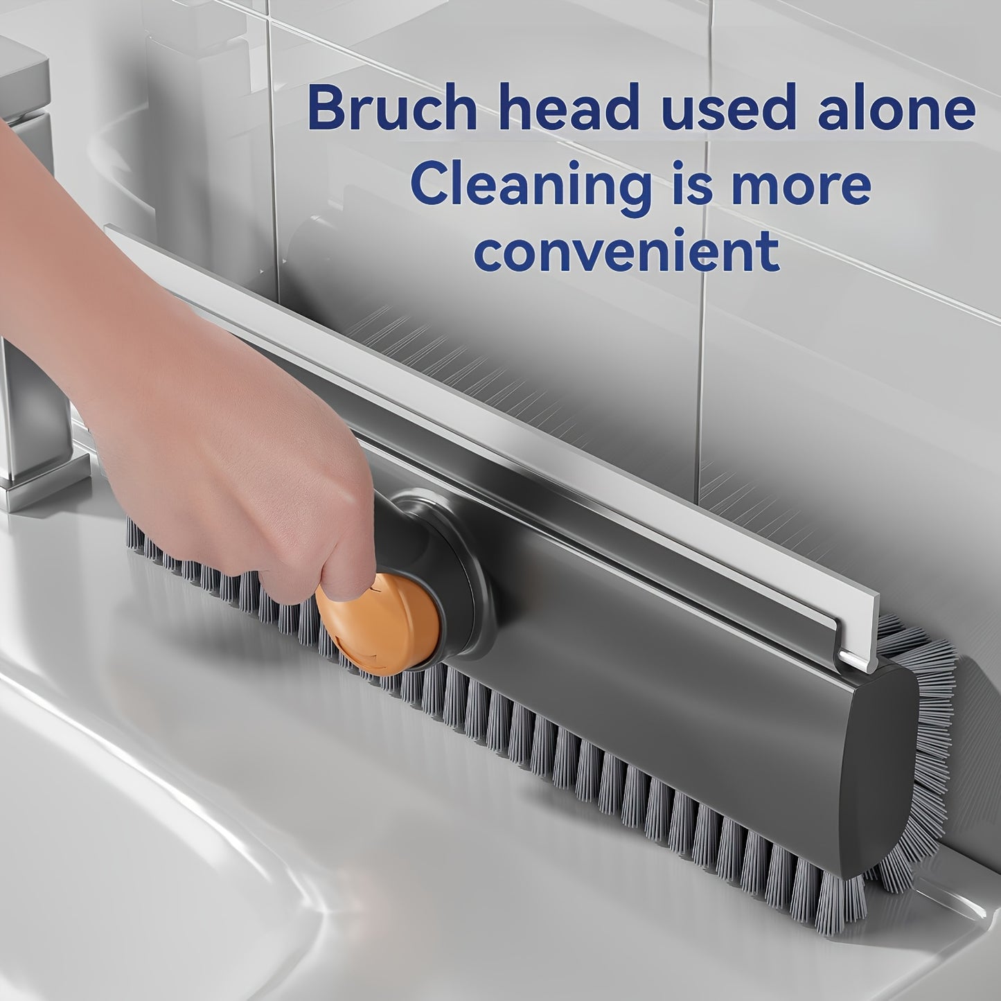 Heavy-Duty Floor Scrub Brush with Long Handle - Stainless Steel & Plastic Construction, Rotating Head for Efficient Cleaning of Floors, Carpets, Walls, Patios, Bathrooms - Durable Multi-Surface Brush for Hardwood, Tile, Linol