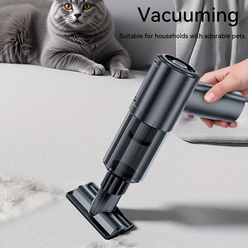 High-power Wireless Handheld Vacuum Cleaner with 2-in-1 Blower & Vacuum Function, HEPA Filter, USB Rechargeable. Portable air duster for sofas, seats & home cleaning. Stylish design with durable build, combining convenience a