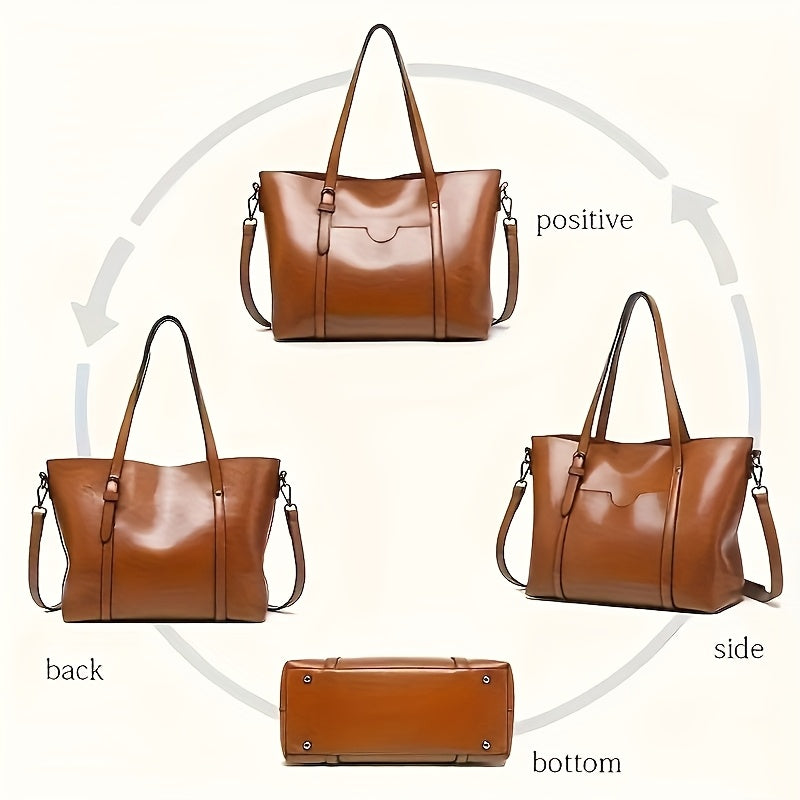 Large Capacity Genuine Genuine Leather Women's handbag with Zipper Closure and Wrist Strap - Durable Top-Grade Genuine Genuine Leather, Suitable for Travel, Business, and Outdoor Activities - Multiple Colors Available
