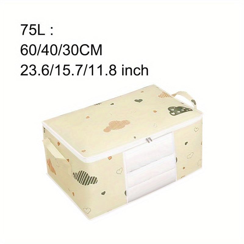 Large Capacity Clothes Storage Bag Organizer With Reinforced Handle, Suitable For Blankets, Bedding, Foldable With Sturdy Zipper, Clear Window Christmas, Halloween, Thanksgiving Gift Easter Gift