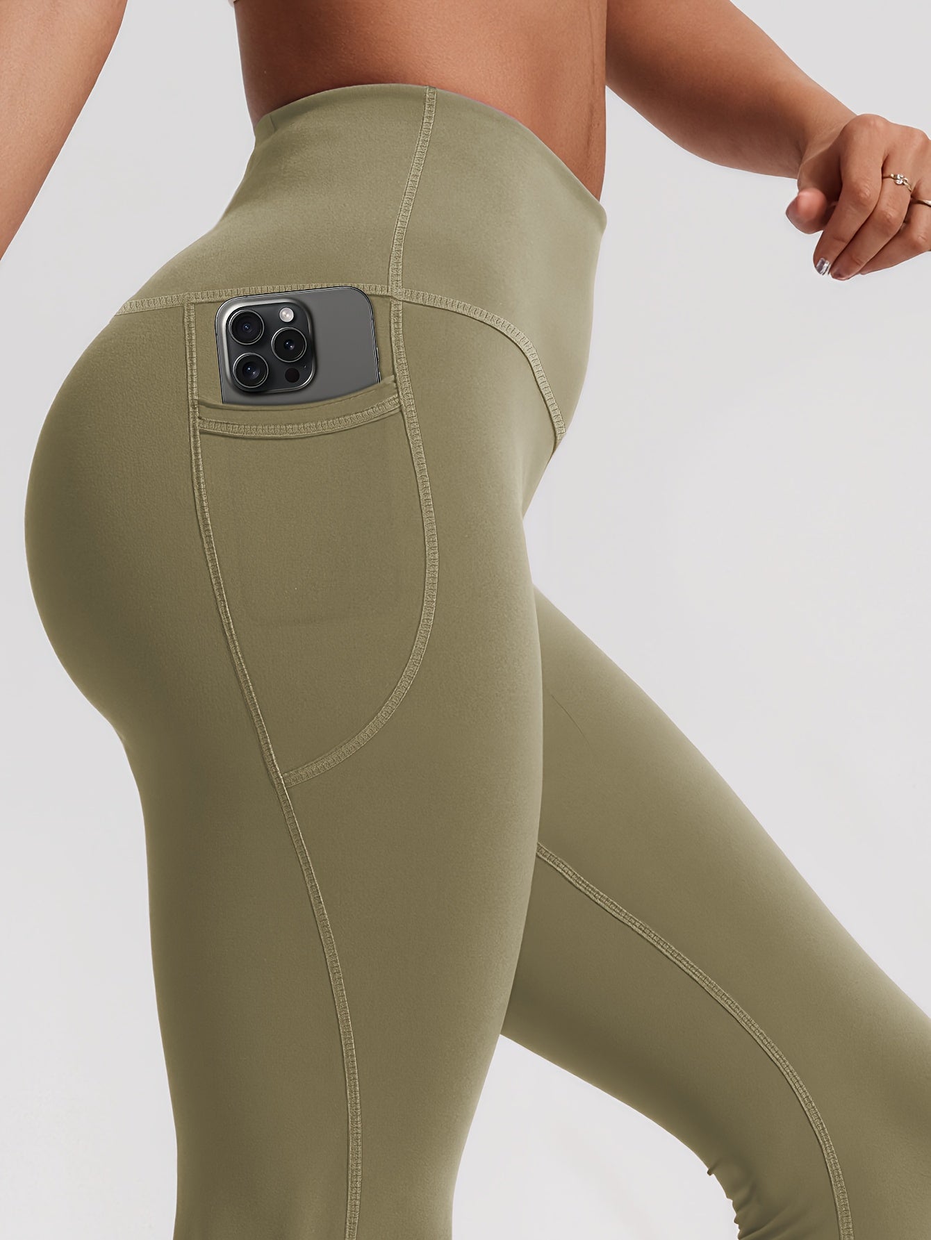 SOYUN Women'S High-Waisted Yoga Leggings with Pockets - Tummy Control Butt Lifting Design, Medium-Stretch Solid Color Workout Pants for Cycling, Running, Gym & Yoga - All-Season Comfort, No Belt Needed, Yoga Pants, Fitness Ap
