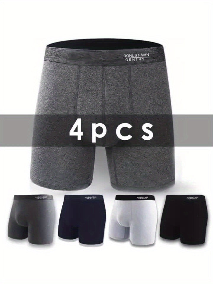 4 pairs of cotton lengthened Men's underwear anti-wear legs comfortable breathable not easy to strangle sports boxer boxer underwear, Boxers for Men Plus Size, Long Leg Underwear for Men, Boxer Shorts for Men, Athletic, Daily