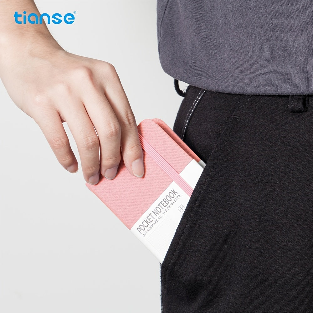 1pc TIANSE A7 Lined Pocket Journal Notebook, 100 Pages, Small, 3.15 Inches X 4.33 Inches - 100 Gsm Thick Paper, Hardcover