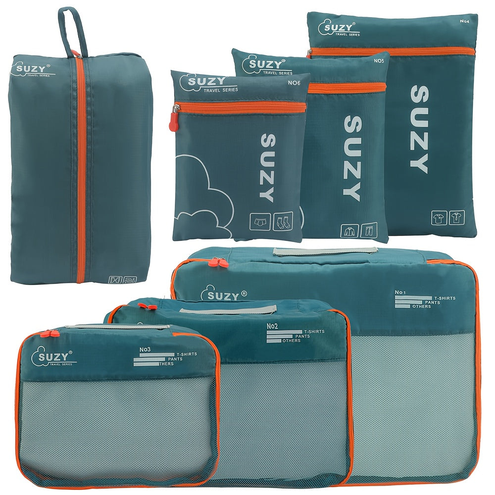 Travel Organizer Bag 7pcs Set Portable Suitcase Organizing Bag Clothes Storage Bag