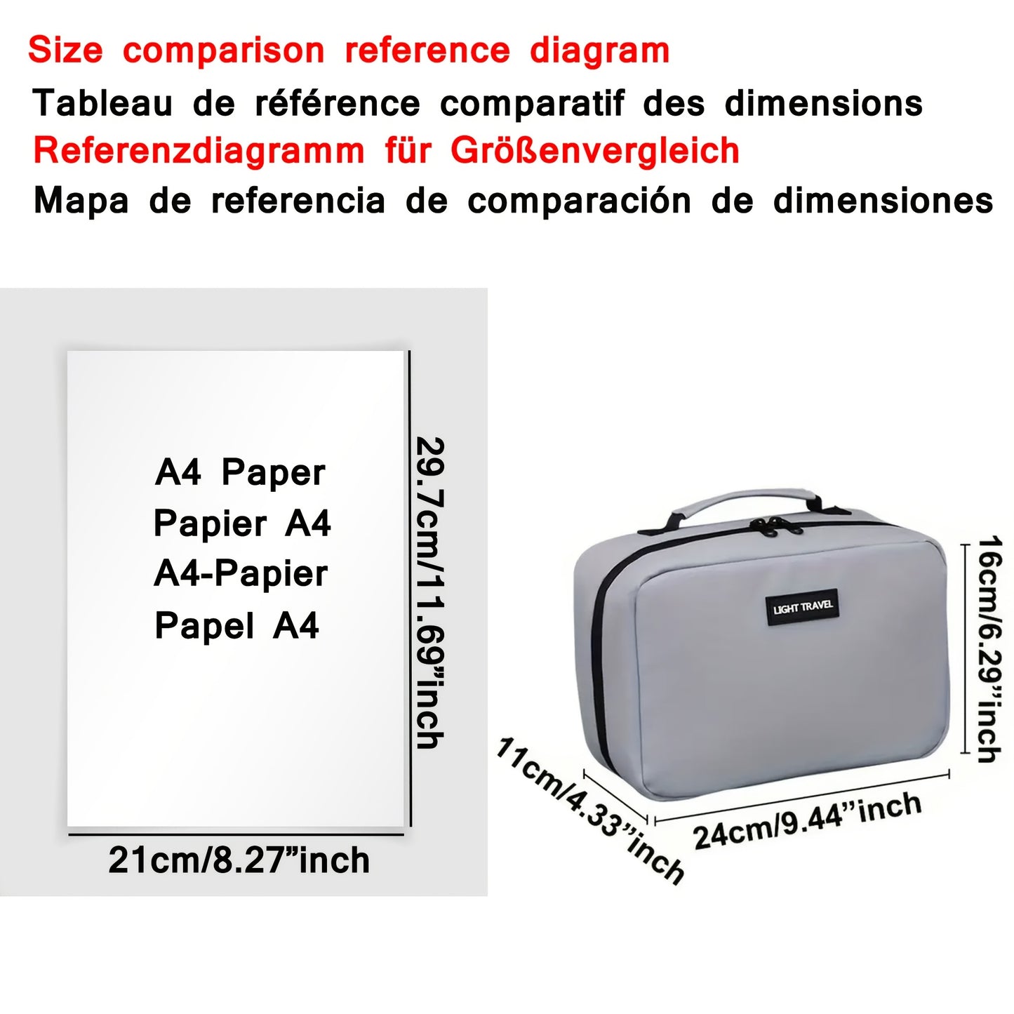 Lightweight Travel Toiletry Bag - Portable Cosmetic Organizer with Zipper, Machine Washable, Black