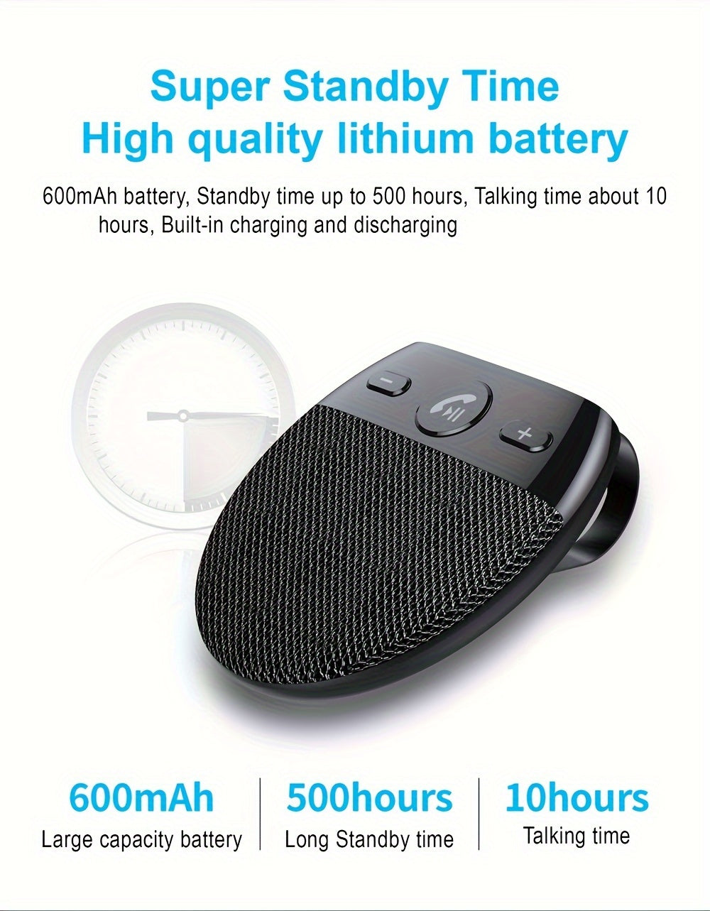 Wireless Vehicle Car V5.0 Speakers Handsfree Car Kit Hands-free Speakerphone Hands Free Sun Visor Music Player With Mic
