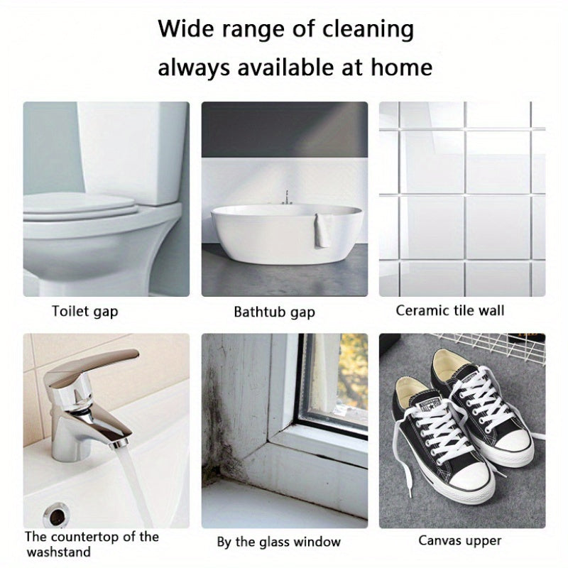 1pc 3-in-1 Gap and Floor Cleaning Brush - Durable Plastic Material, Portatile Design for Bathroom, Kitchen & Living Room Use with Glass Scraper Triple-Sided Grooved Head Multi-Purpose Commercial Tool, Bathroom Cleaning Suppli
