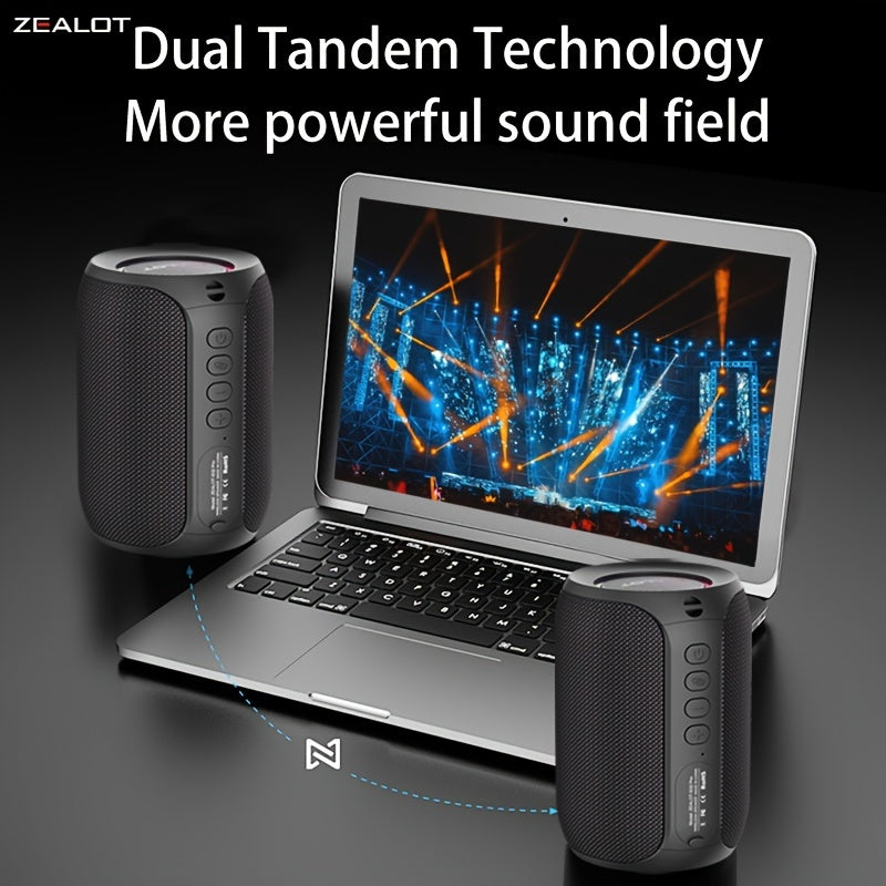 2024 New Style Zealot S32 Pro Wireless Speakers, Featuring Dual Pairing, a 3600Mah Battery, And 12 Hours of Loud Stereo Playtime with Booming Bass, Includes a Type-C Charging Cable for Connection with Mobile Phones, Tablets,