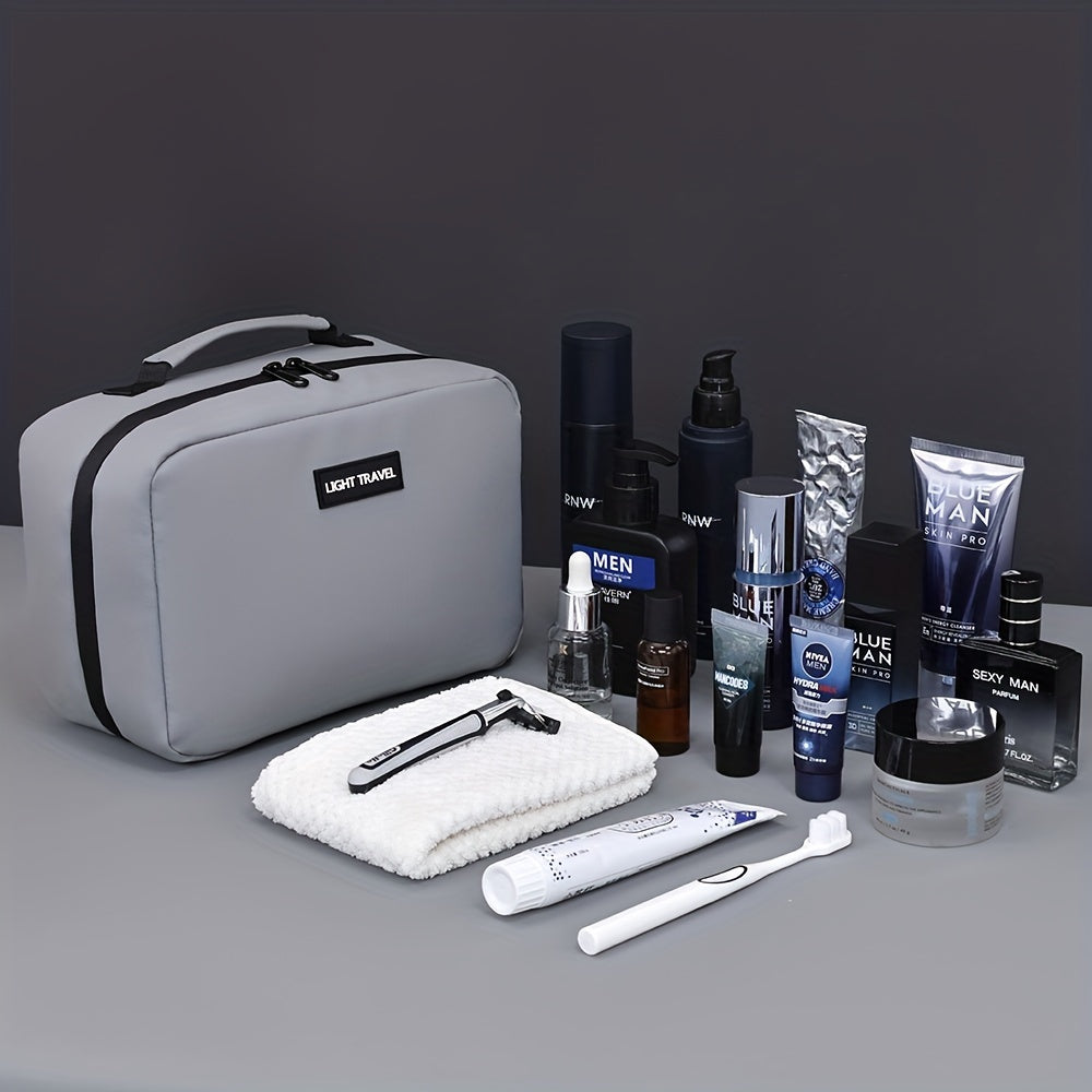 Lightweight Travel Toiletry Bag - Portable Cosmetic Organizer with Zipper, Machine Washable, Black
