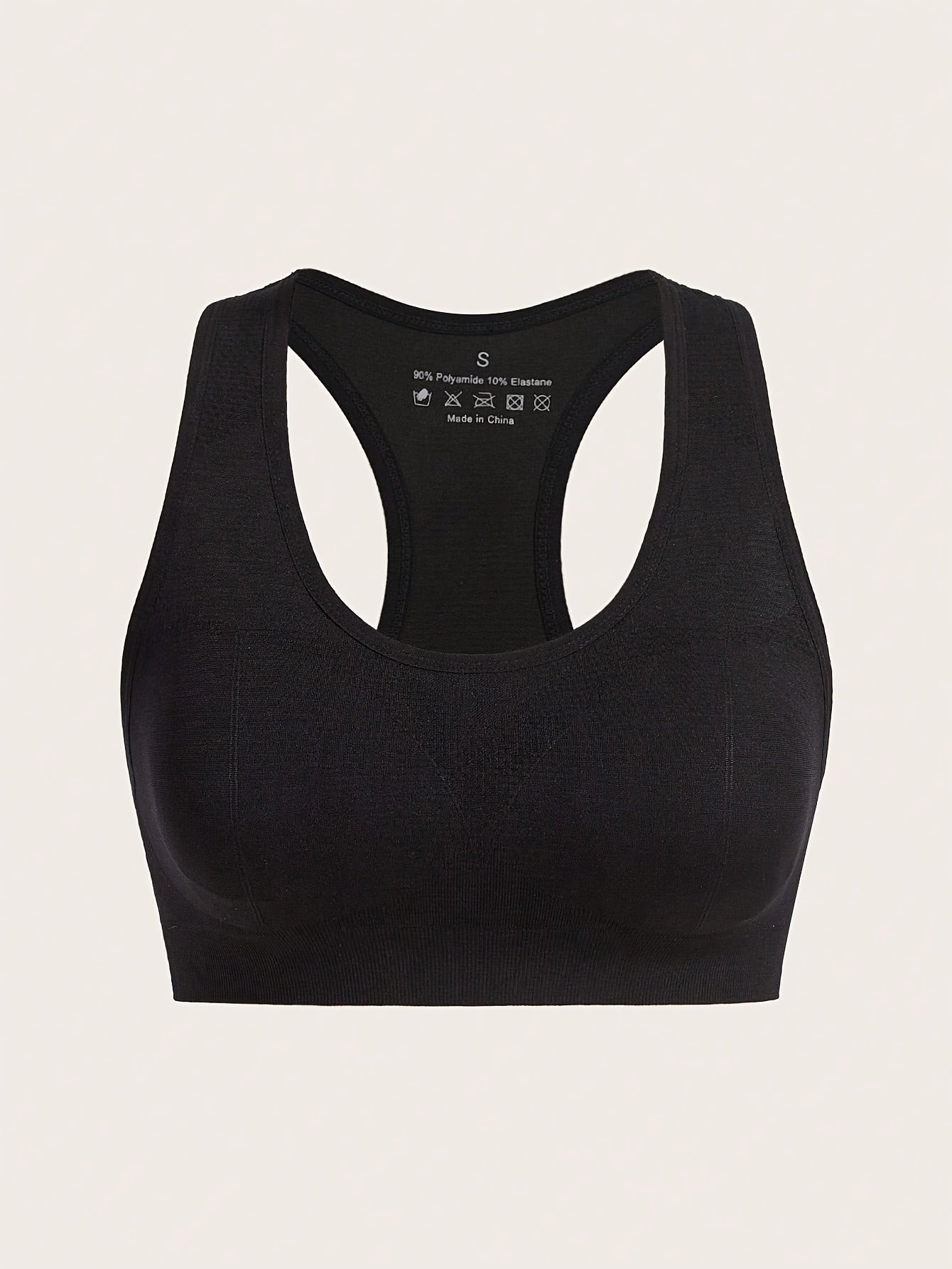 Women's High-Support Sports Bra with Removable Pads - Quick-Dry, Shockproof, Double-Layer Racerback Vest for Running & Fitness, Breathable Nylon-Elastane Blend, Non-See-Through, All-Season Activewear