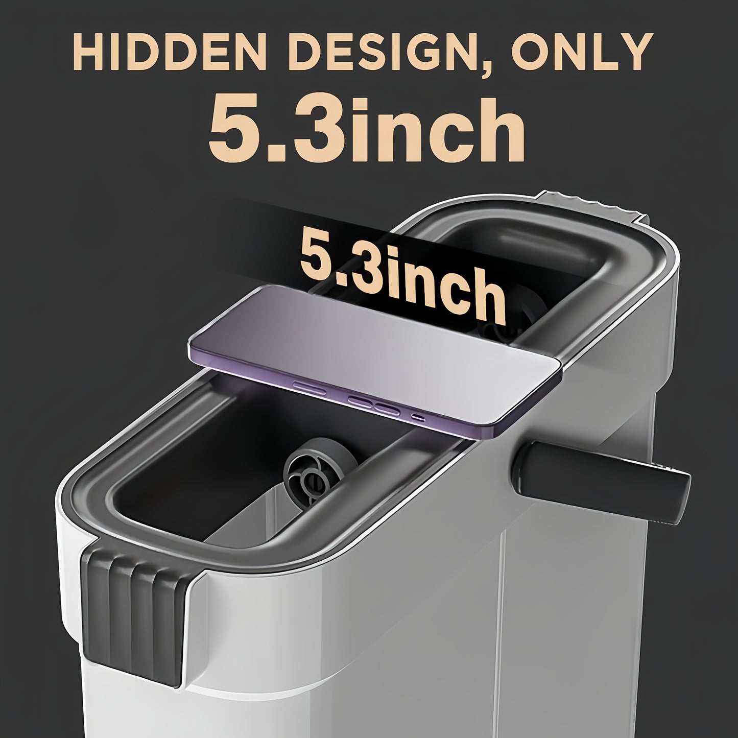 Mop And Bucket Set, Upgraded Slim Gap Storage 2-in-1 Hands-Free Mop Bucket Set, Integrated Scrubbing and Washing Design for Wooden Floors and Tiles, Space-Saving Portable Home Cleaning Tool, Comes with 2 Washable and Reusable