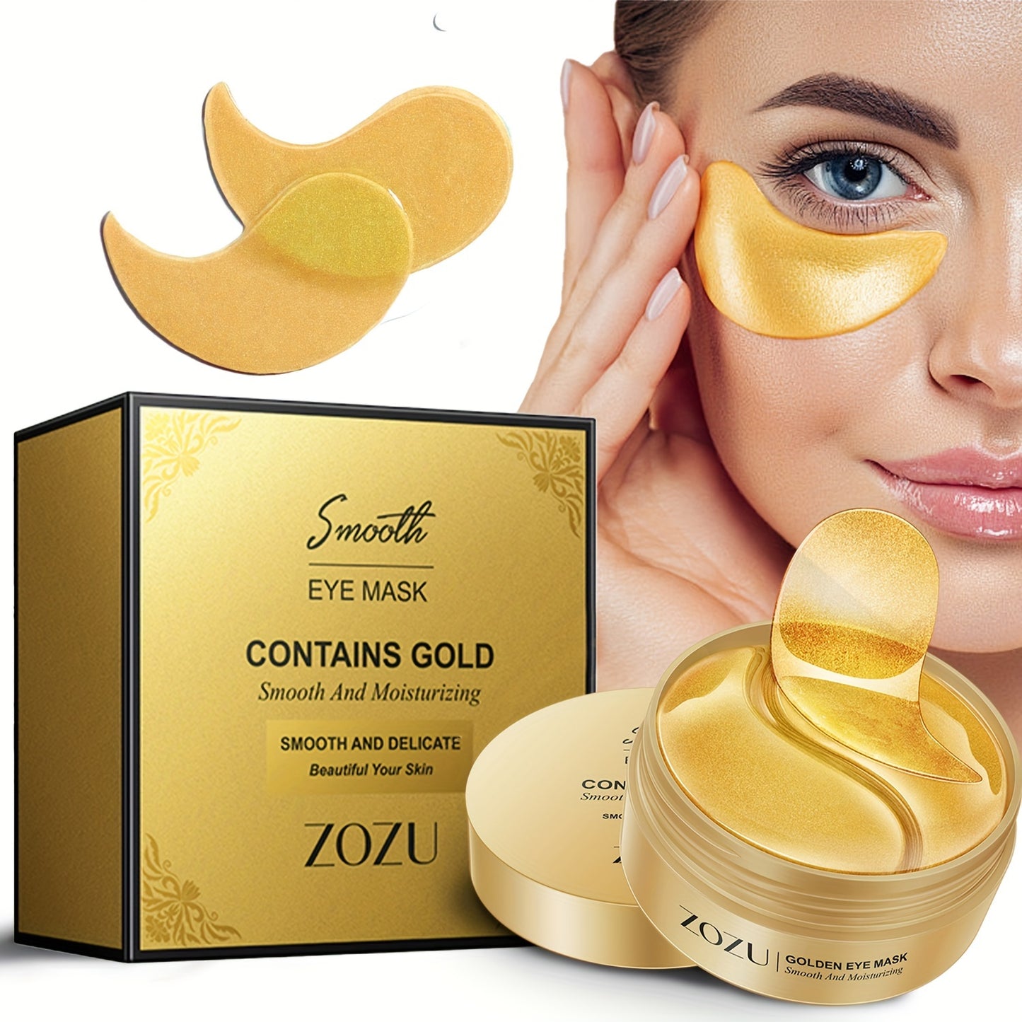 60pcs Moisturizing And Lifting Eye Masks For - Avocado And Golden Eye Patches For Firming And Tightening Under Eye Skin