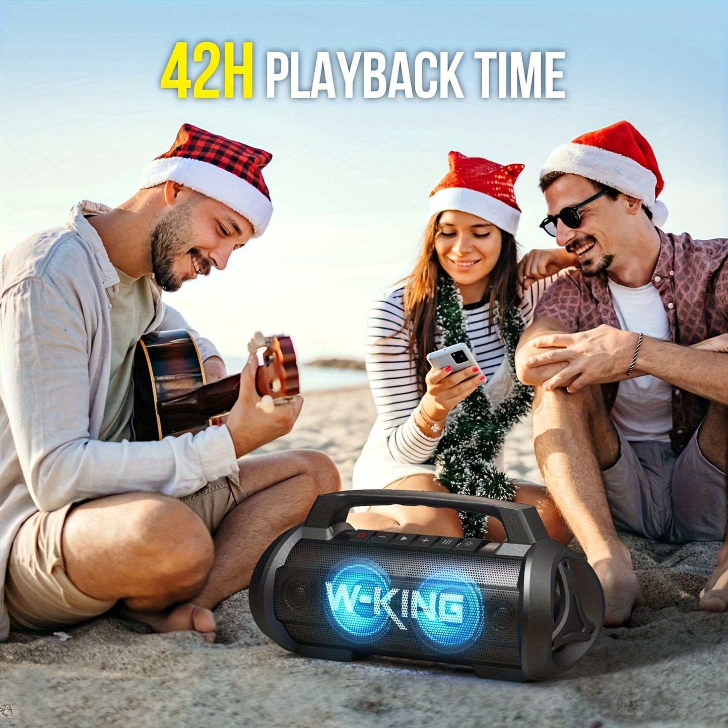 W-KING 70W Coluna Bluetooth Portátil com Microfone e Luzes
