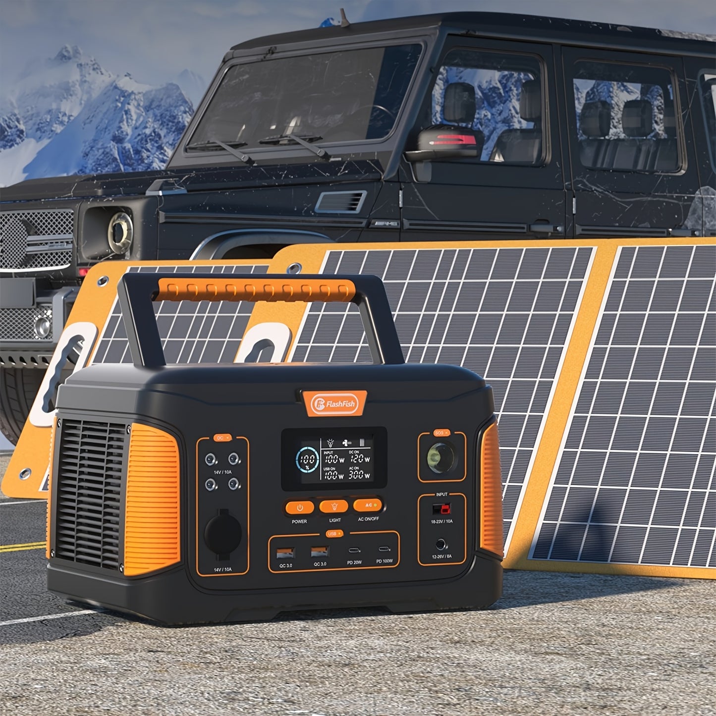 1000W Portable Solar Generator with Panel, Portable Power Station with Solar Panel 100W, 932.4Wh Lithium Battery Pack Power Source, Pure Sine Wave Inverter Portable Power Generator for Outdoors, Campings, RVs, Home Uses, Emer