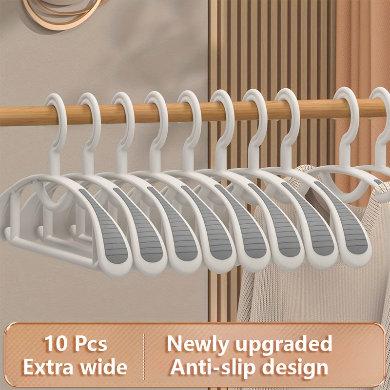 10 Non-marking Hangers - Non-deforming, Non-slip, No Shoulder Corners - Perfect for Drying and Storing Clothes in Your Closet