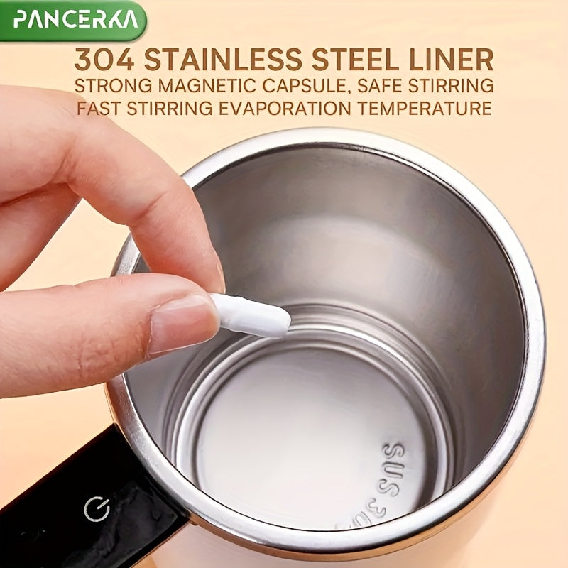 Smart USB-Powered Self-Stirring Coffee Mug with Temperature Display - Stainless Steel, Portable & Easy to Clean - Perfect for Home, Office, Travel & Car Use
