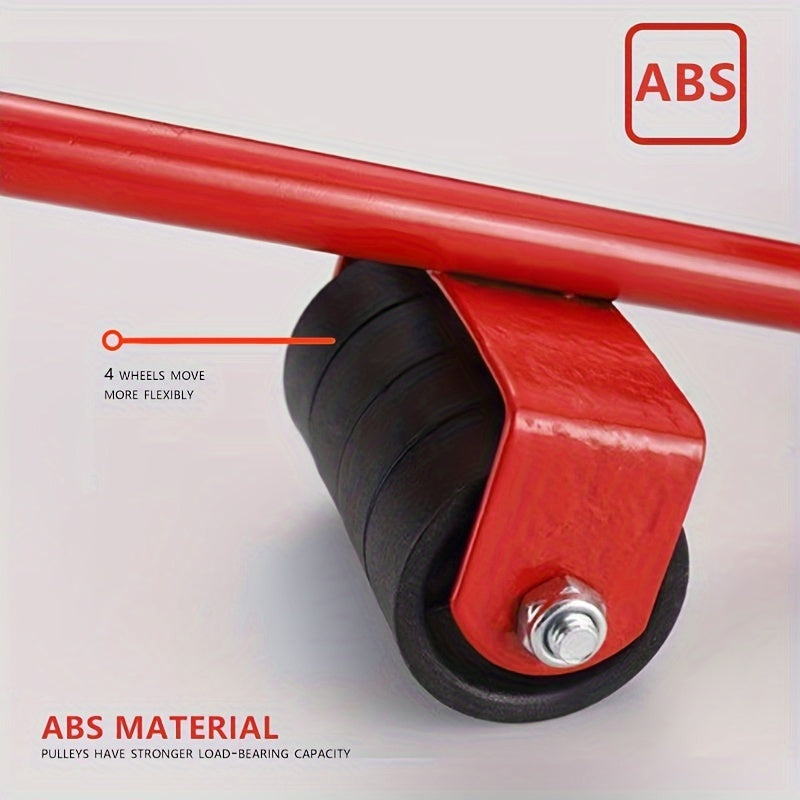 5pcs Furniture Slides Kit, Furniture MoveRoller Tools, 360 Degree Rotatable Pads, Easily Redesign And Rearrange Living Space Sofa Easy, Plastic And Carbon Steel For Hardwood Floors Carpet With 4 Wheels, Bearing Weight 150Kg,