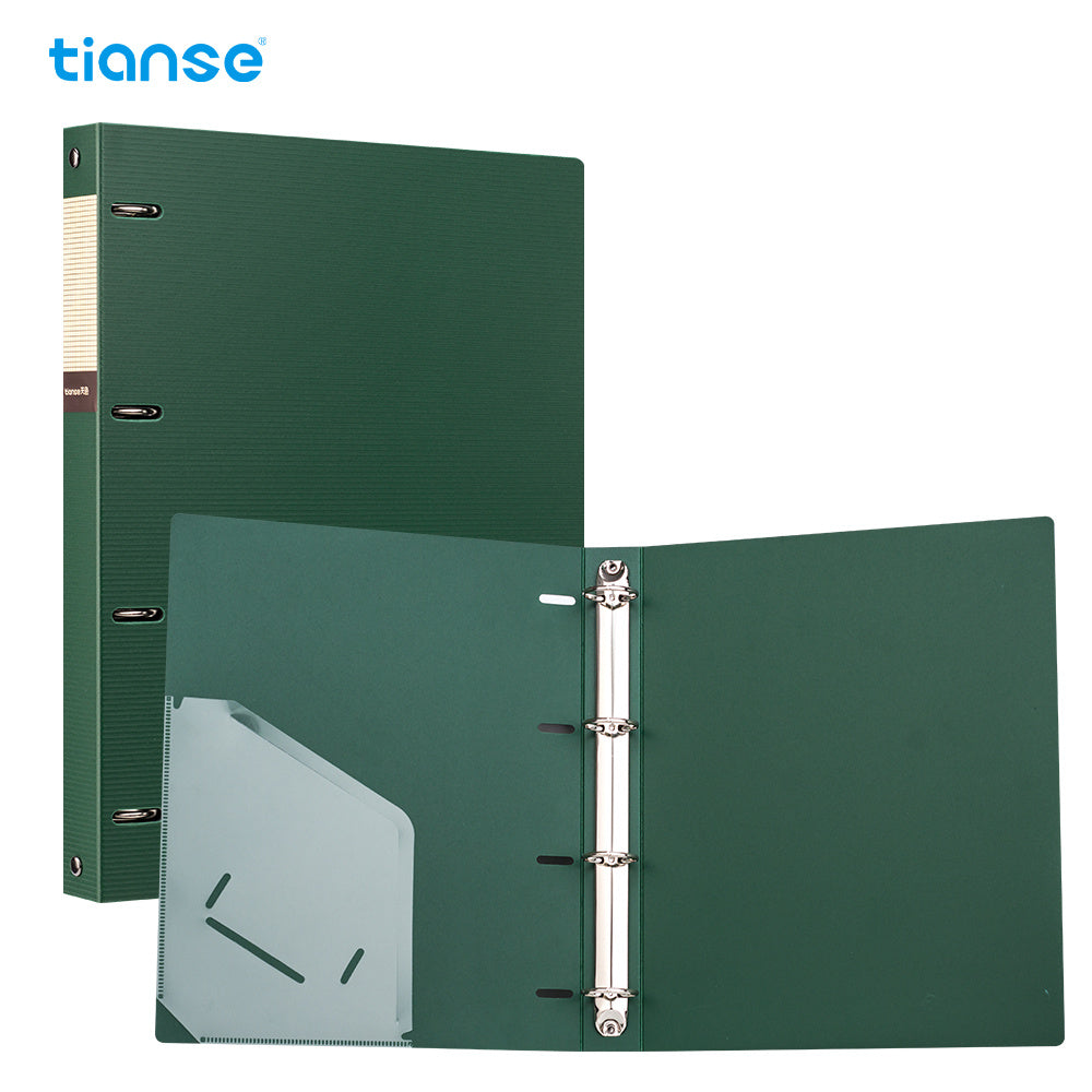 1pc TIANSE 4 Hole File Folder, A4 Size, 200 Sheets Capacity, Binder Folder Perfect For Classified Management Of Office Home School Student Documents Test Papers