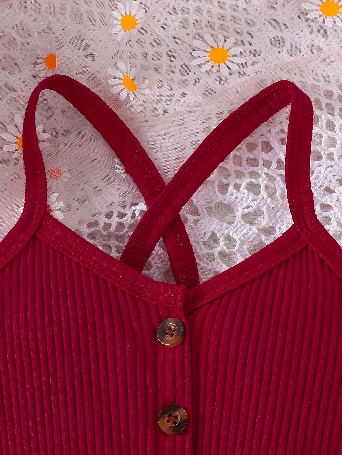 Girls' Summer Casual Floral Print Off-Shoulder Jumpsuit with Adjustable Waist Belt - Lightweight Breathable Shorts for Outdoor Play & Daily Wear, Blue & White Flower Design, Perfect for Weekend Outings, Cute Outfits for Girls