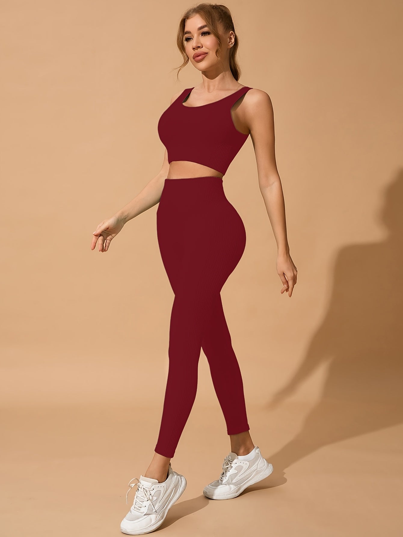 Seamless Yoga & Fitness Set - Quick-Dry, Moisture-Wicking Nylon Blend Sports Bra and Leggings for Women