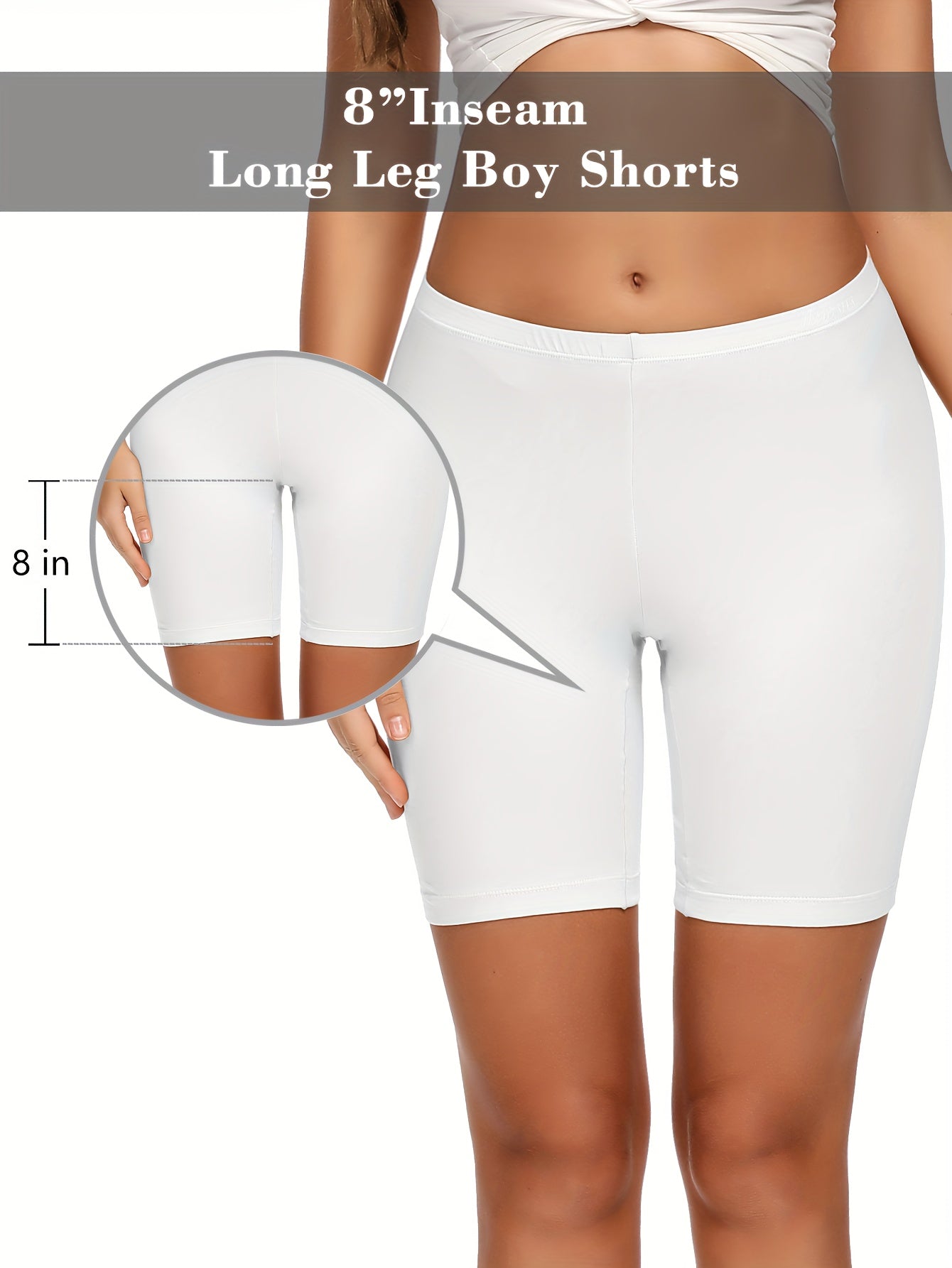 Women's Cotton Boyshorts Underwear 4-Pack - Comfortable Full Coverage Boxers, Knit Fabric, Solid Color, Simple Style, 95% Cotton 5% Spandex