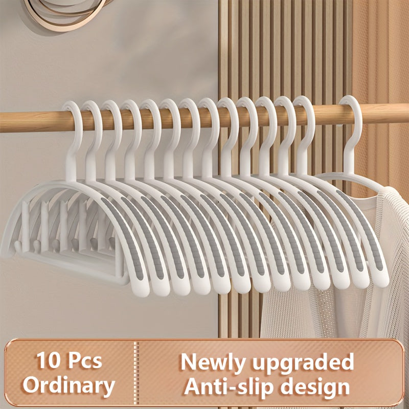 10 Non-marking Hangers - Non-deforming, Non-slip, No Shoulder Corners - Perfect for Drying and Storing Clothes in Your Closet