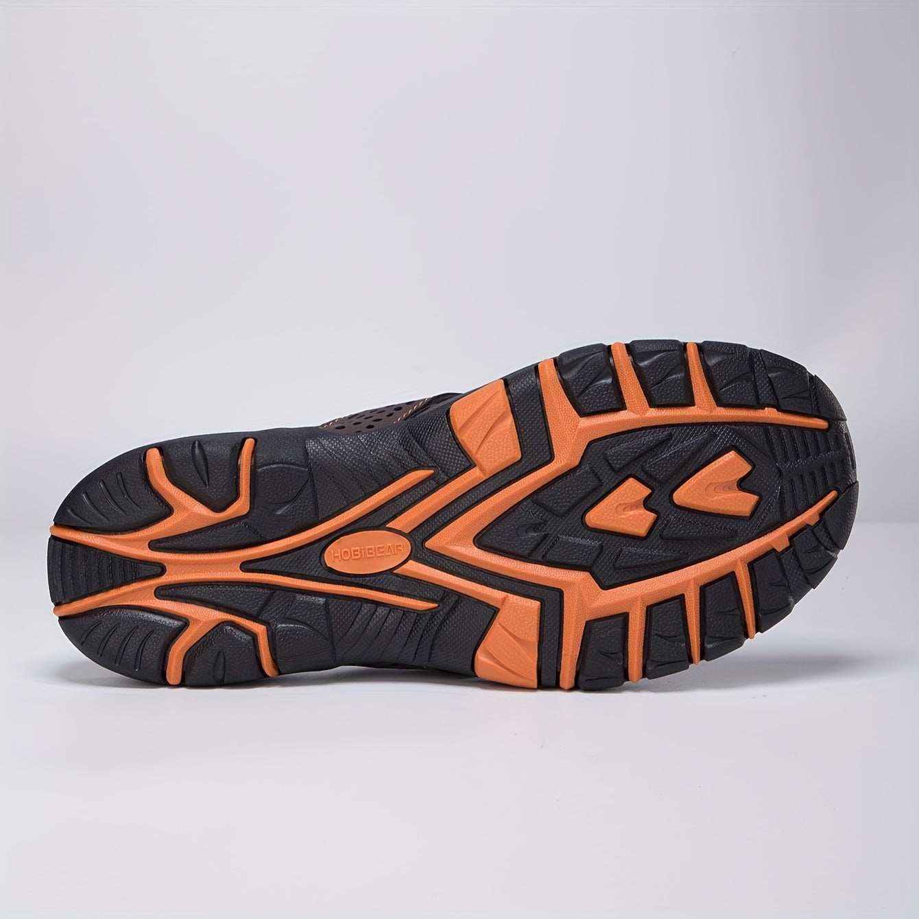 Men's Breathable Slip-On Sandals - Comfortable Non-Slip Beach Slippers with TPR Sole & EVA Cushion, Textured Traction Design, Durable PU Upper, Brown/Orange Accents - Extended Sizes Available, Summer Footwear | Stylish Comfor