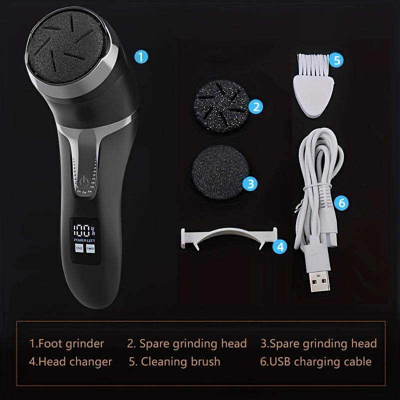 Electric Feet Callus Remover, Rechargeable, Portable Electronic Foot File Pedicure Tools, Electric Callus Remover Kit, Professional Pedi Feet Care For Dead, Hard Cracked Dry Skin Ideal Gift Electric Foot Repair Machine Suppor