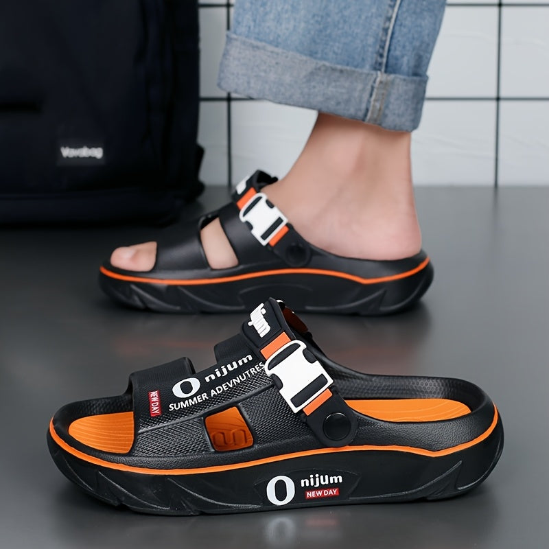 2025 Men's Slippers for Summer Outdoor Wear, Anti-slip and Deodorant Sports Casual Driving Dual-purpose Couple Sandals Fashionable Beach Flip-flops