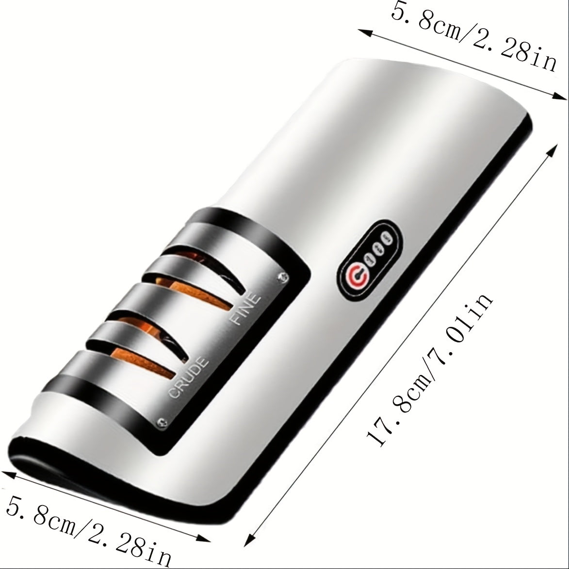 Electric Knife Sharpener - USB Rechargeable, 20° Precision Edge for Kitchen & Pocket Knives | Fast Sharpening & Polishing | Compatible with Chef Knives, Santoku, Ceramic, Slicing & Paring Knives,  Compact Design, Highquality