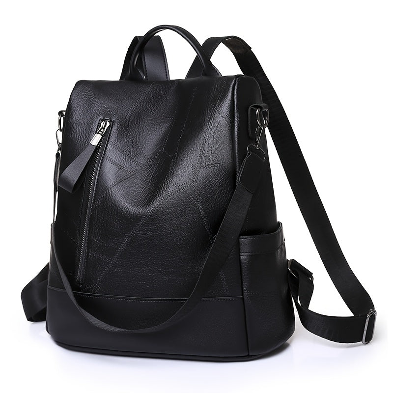 Women's Backpack Burgundy/Black - Adjustable Shoulder Straps & Golden-Tone Hardware, Heavy-Duty Zipper Closure, Golden-Tipped Back Panel (No Hardware Visible),, Travel Handbag (Coffee Brown, Burgundy, Black) - PU